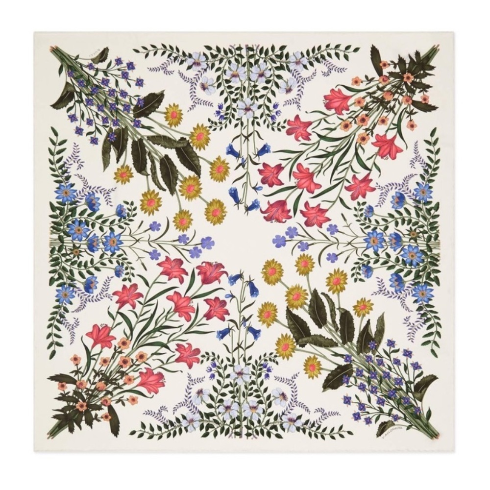 NWT Authentic Gucci Tweet Silk Flora Print Scarf​ - Picture 6 of 8